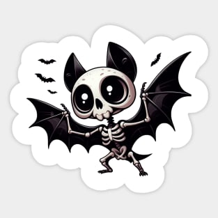 Cute Bat Skeleton Sticker